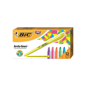 Brite Liner Highlighters, Chisel Tip, 12-Count Pack of Highlighters