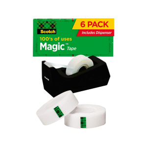 Scotch Magic Tape, 6 Rolls with Dispenser, Numerous Applications